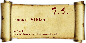 Tompai Viktor névjegykártya